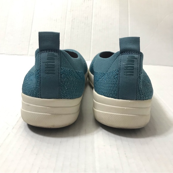 Fitflop Metallic Teal Uberknit Slip On Shoes Flats Size 9 - Picture 4 of 8